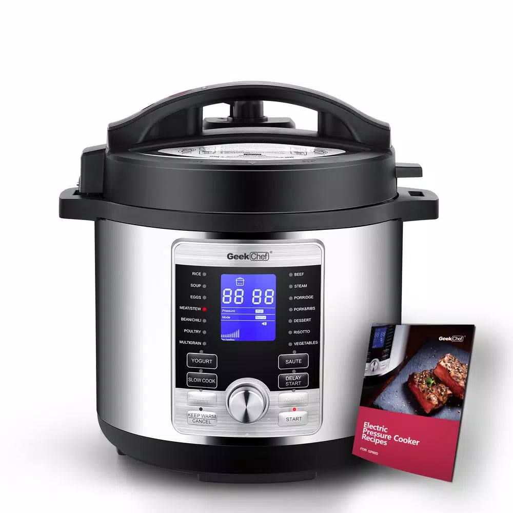 Geek Chef 6 Qt. Stainless Steel Electric Pressure Cooker, 17-in-1 Multi-Function Programmable Cooker
