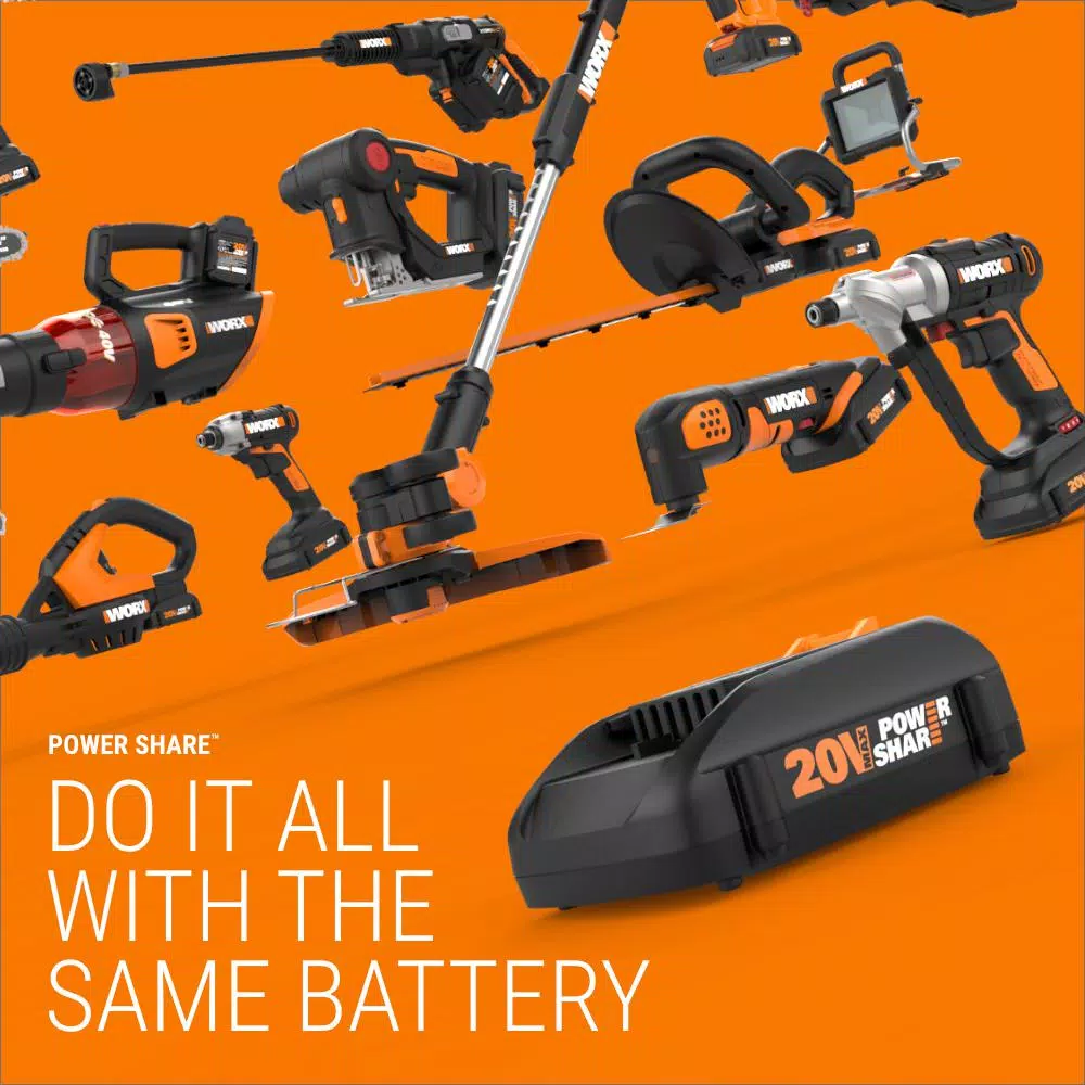 Worx 20V Power Share 7-1/4 in. Sliding Miter Saw with Clamping Feature (Tool-Only)