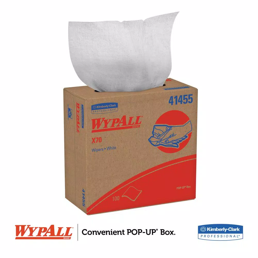 WypAll X70 White Pop-Up Wipers, 100/Box, 10 Boxes Per Carton