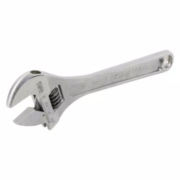 Klein Tools 12 in. Extra Capacity Adjustable Wrench, 1-1/2 in. Jaw Opening