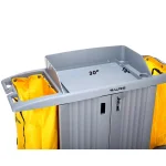 Alpine Industries 3-Shelf PVC Janitorial Cleaning Cart with 2 Yellow Vinyl Bags thumbnail 3