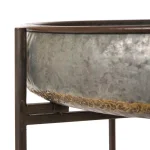 Glitzhome 25.79 in. Galvanized Metal Farmhouse Shelf with Removable Round Tray thumbnail 5