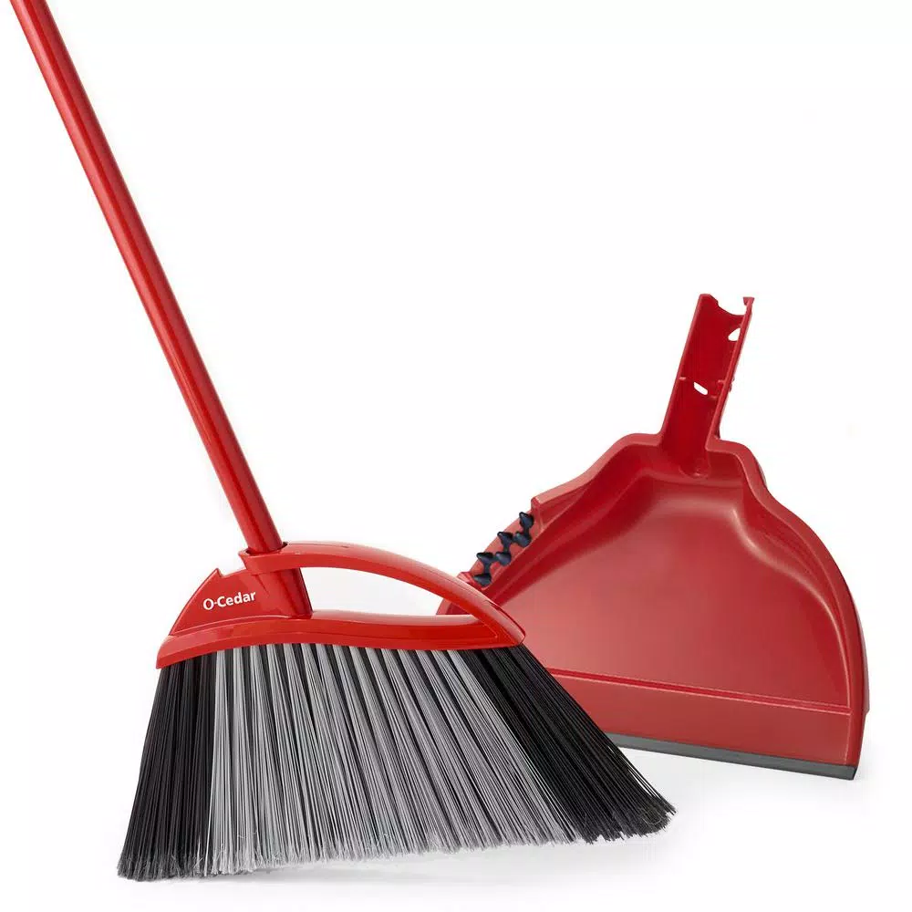 O-Cedar PowerCorner MAX Extra Large Broom and Dustpan Set with Double Bristle Technology