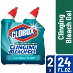 Clorox Toilet Bowl Cleaner Clinging Bleach Gel, Cool Wave Scent, 24 oz (2-Pack) thumbnail 8