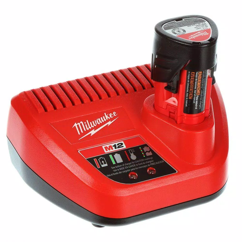 Milwaukee M12 12V Lithium-Ion Cordless 3/8 in. Hammer Drill/Driver Kit with Two 1.5 Ah Batteries and Hard Case