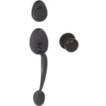 Delaney Tralee Black Double Cylinder Deadbolt Entry Door Handleset thumbnail 1