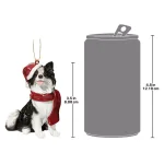 Design Toscano Border Collie Holiday Dog Ornament Sculpture, Hand Painted Resin thumbnail 3