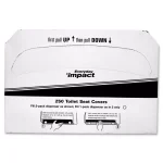 Genuine Joe White Half-Fold Toilet Seat Covers, 250 Sheets Per Pack, 20-Pack Case thumbnail 1