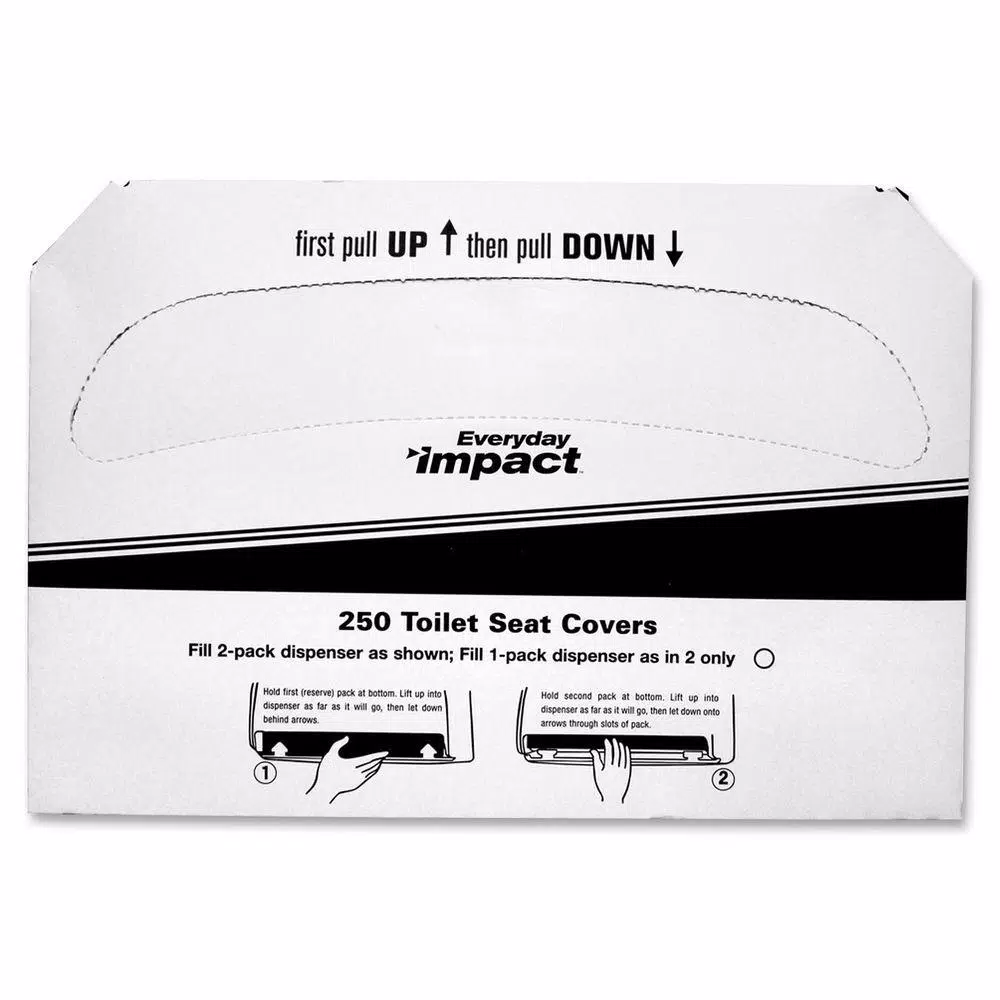 Genuine Joe White Half-Fold Toilet Seat Covers, 250 Sheets Per Pack, 20-Pack Case