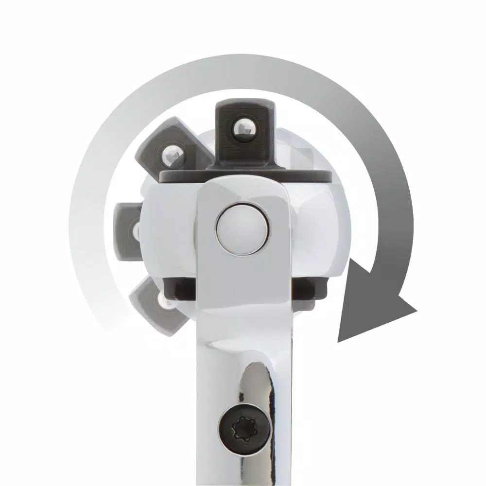 TEKTON 1/4 in. Drive 5 in. Swivel Head Ratchet, 72-Tooth