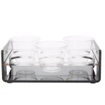 Mind Reader Black Acrylic 6-Slot Cup Holder Serving Tray with Cutout Handles thumbnail 1