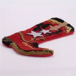 Glitzhome Red Cowboy Boot Christmas Stocking with Decorative Stars and Strap Detailing thumbnail 2