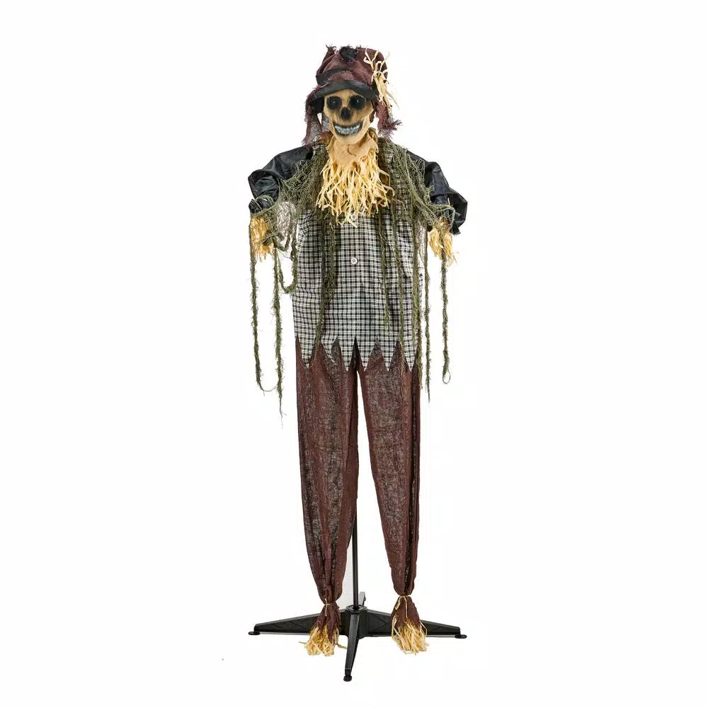 Unbranded 60 in. Animated Standing Scarecrow Halloween Decoration - Voice & Touch Activated