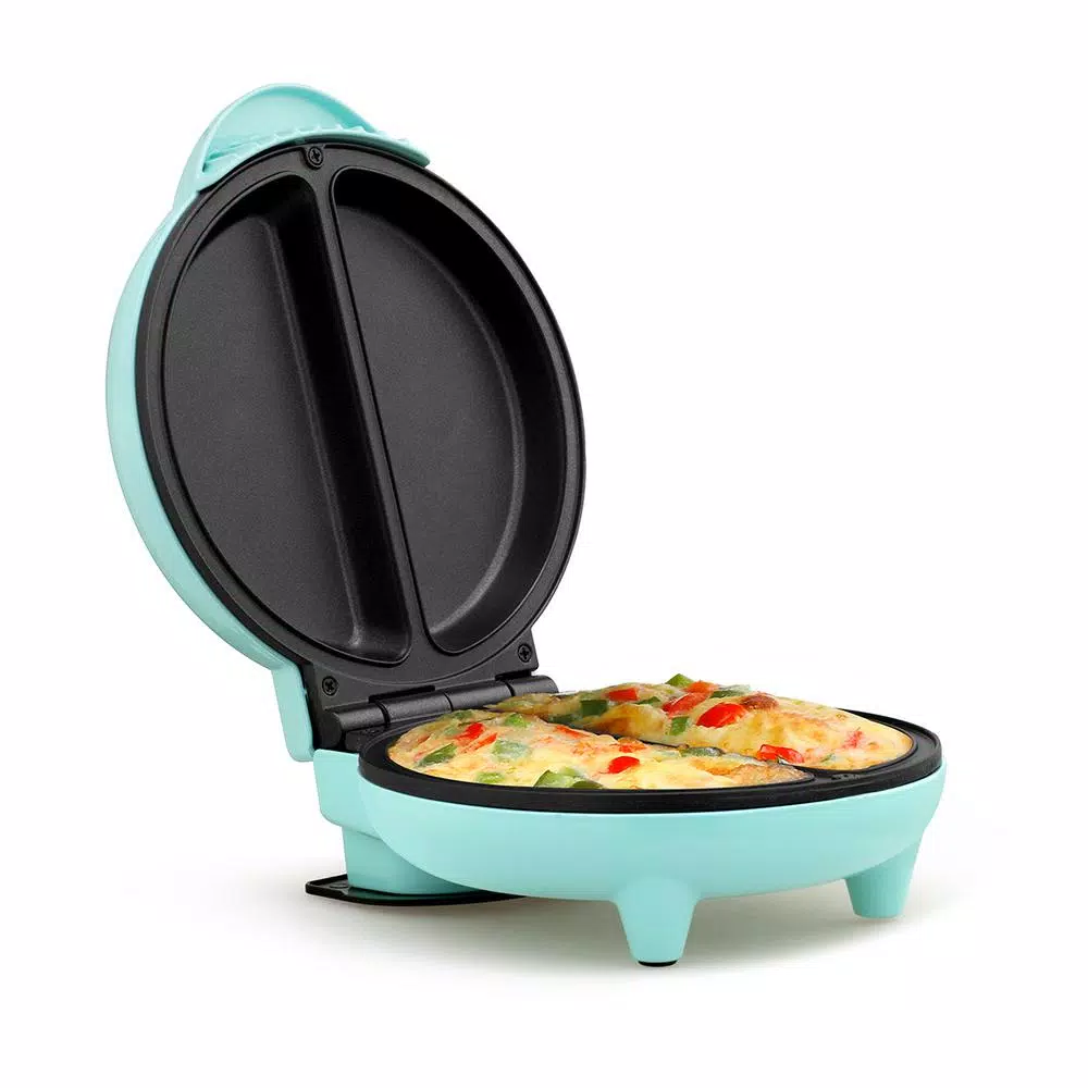 HOLSTEIN HOUSEWARES Holstein 2-Section Omelette Maker, 4-Egg Capacity, Mint and Stainless Steel