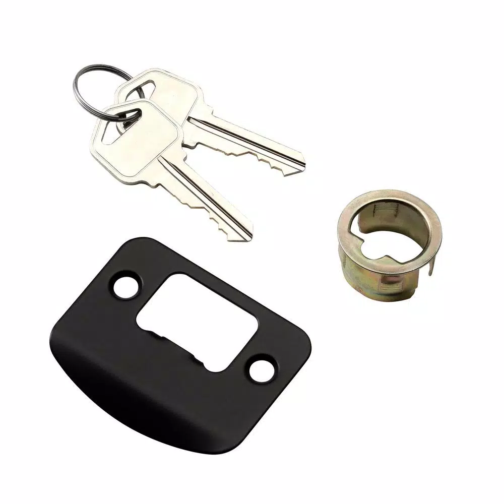 Defiant Highland Matte Black Keyed Entry Door Lever with Square Rose