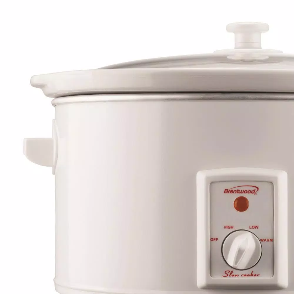 Brentwood Appliances Brentwood 8 Qt. White Slow Cooker with Removable Ceramic Pot and Glass Lid