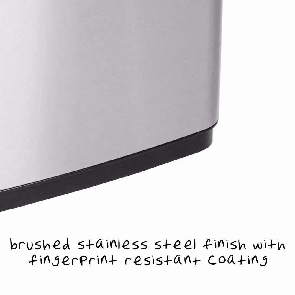 Honey-Can-Do 13 Gal. Stainless Steel Touchless Motion Sensor Trash Can with Digital Timer