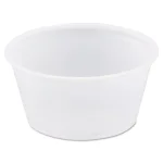 DART 2 oz. Polystyrene Portion Cups, Translucent, 2500 Count Bulk Pack thumbnail 1