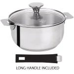 Cristel Tulipe 1 qt. Stainless Steel Sauce Pan with Glass Lid and Removable Handle System thumbnail 2