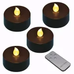 LUMABASE Black Extra Large LED Tea Light Candles with Remote Control and 2 Timers, 4-Count thumbnail 1