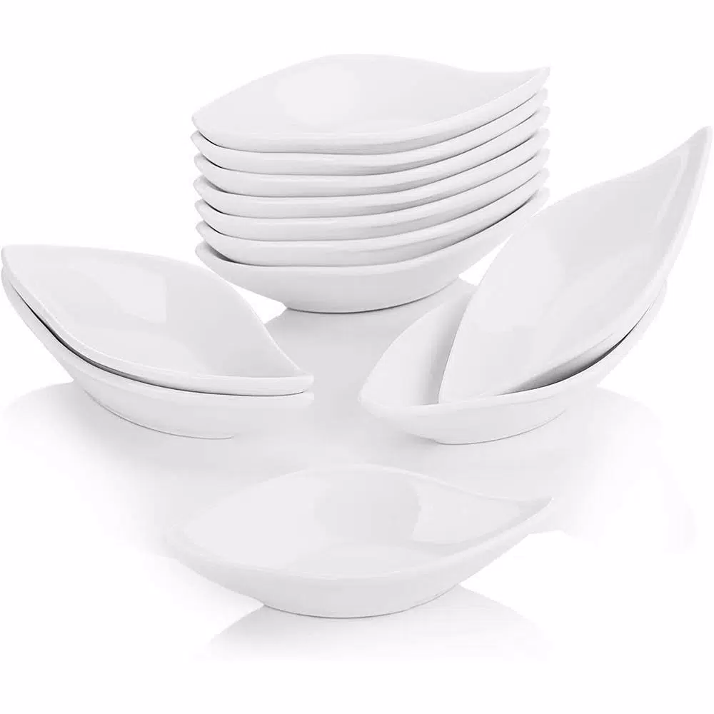 MALACASA 4.75-Inch White Porcelain Ramekins Set of 12 - Versatile Ceramic Souffle and Dipping Dishes