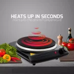 Ovente 1000W Single Burner Hot Plate, 7-in. Cast-Iron Infrared Ceramic Glass Electric Burner with Temperature Control thumbnail 6