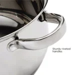 Ecolution Pure Intentions 5 Qt. Round Stainless Steel Dutch Oven with Glass Lid thumbnail 5
