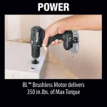 Makita 18V LXT Sub-Compact Brushless Cordless 1/2 in. Driver Drill (Tool Only) thumbnail 11