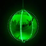 Alpine Corporation 13 in. Green Hanging Christmas Ball Ornament with 240 Chasing LED Lights thumbnail 9