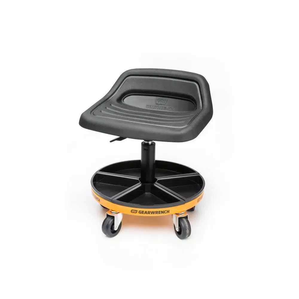 GearWrench 18-22 in. Adjustable Height Swivel Mechanics Seat with 300 lb. Capacity