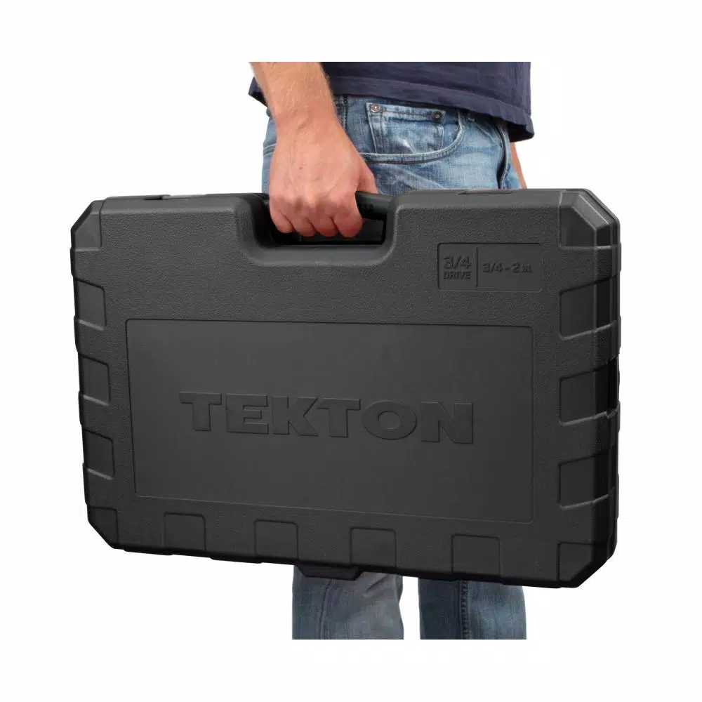 TEKTON 25-Piece 3/4 in. Drive 12-Point Socket and Ratchet Set, SAE