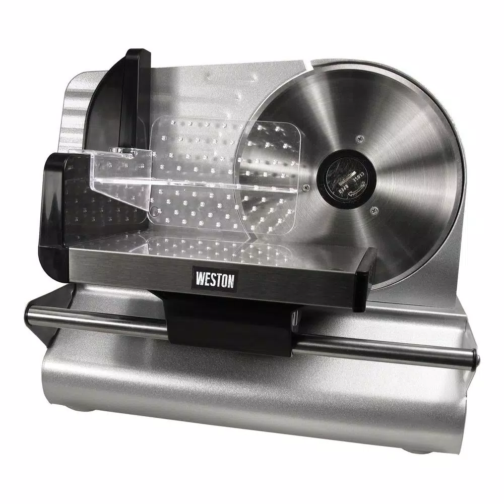 Weston 200W 7.5 in. Stainless Steel Electric Meat Slicer, Silver