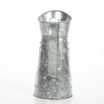 Benzara Gray Decorative Galvanized Metal Pitcher with Hammered Heart Design thumbnail 2