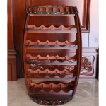 Vintiquewise Rustic Barrel Shaped Wooden Wine Rack - Holds 23 Bottles thumbnail 3
