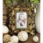 LITTON LANE Rustic Bronze Scrollwork Photo Frames, Set of 2, Classical Leaf & Flourish Design thumbnail 1