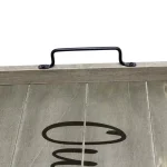 Elegant Designs Our Nest Rustic Gray Wooden Decorative Serving Tray with Black Metal Handles thumbnail 6