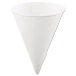 Unbranded 4 oz. White Paper Cone Cups with Rolled Rim, Case of 5000 thumbnail 1