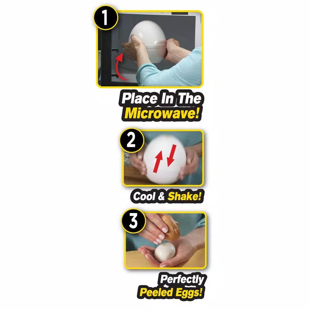 As Seen on TV Egg Pod 4-Egg Microwave Egg Cooker - Easy Peel Hard Boiled Egg Maker
