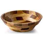 Casa Bellante 12 in. Acacia Wood Serving Bowl, 100 fl. oz. Round Handcrafted Wooden Bowl thumbnail 1