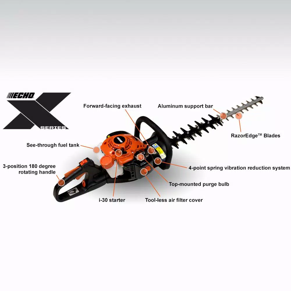 ECHO X Series HC-2810 28 in. 21.2cc Gas 2-Stroke Engine Hedge Trimmer