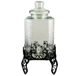 Gibson Home Moreauville 9 Qt. Glass Beverage Dispenser with Metal Wire Rack thumbnail 1