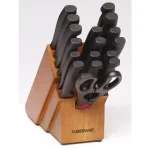 Farberware 18-Piece Tri-Star Handle Cutlery Set with Wood Block thumbnail 1