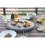 Picnic Time Acacia Wood Lazy Susan Rotating Serving Tray with 1" Chalkboard Rim thumbnail 5