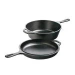 Lodge 2-Piece Cast Iron Combo Cooker Set - Deep Skillet, Fryer, and Dutch Oven with Convertible Lid thumbnail 1