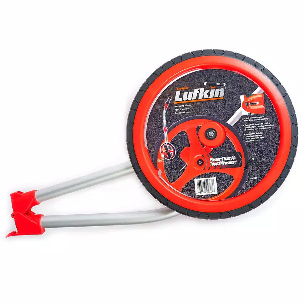 Lufkin Large Contractors Measuring Wheel with Rubber Tire, 10,000 ft Capacity