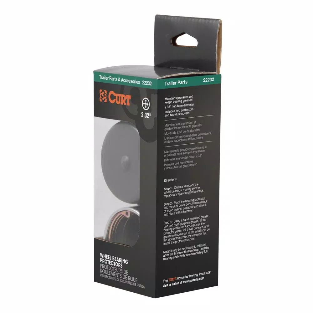 CURT 2.32" Bearing Protectors & Covers, 2-Pack