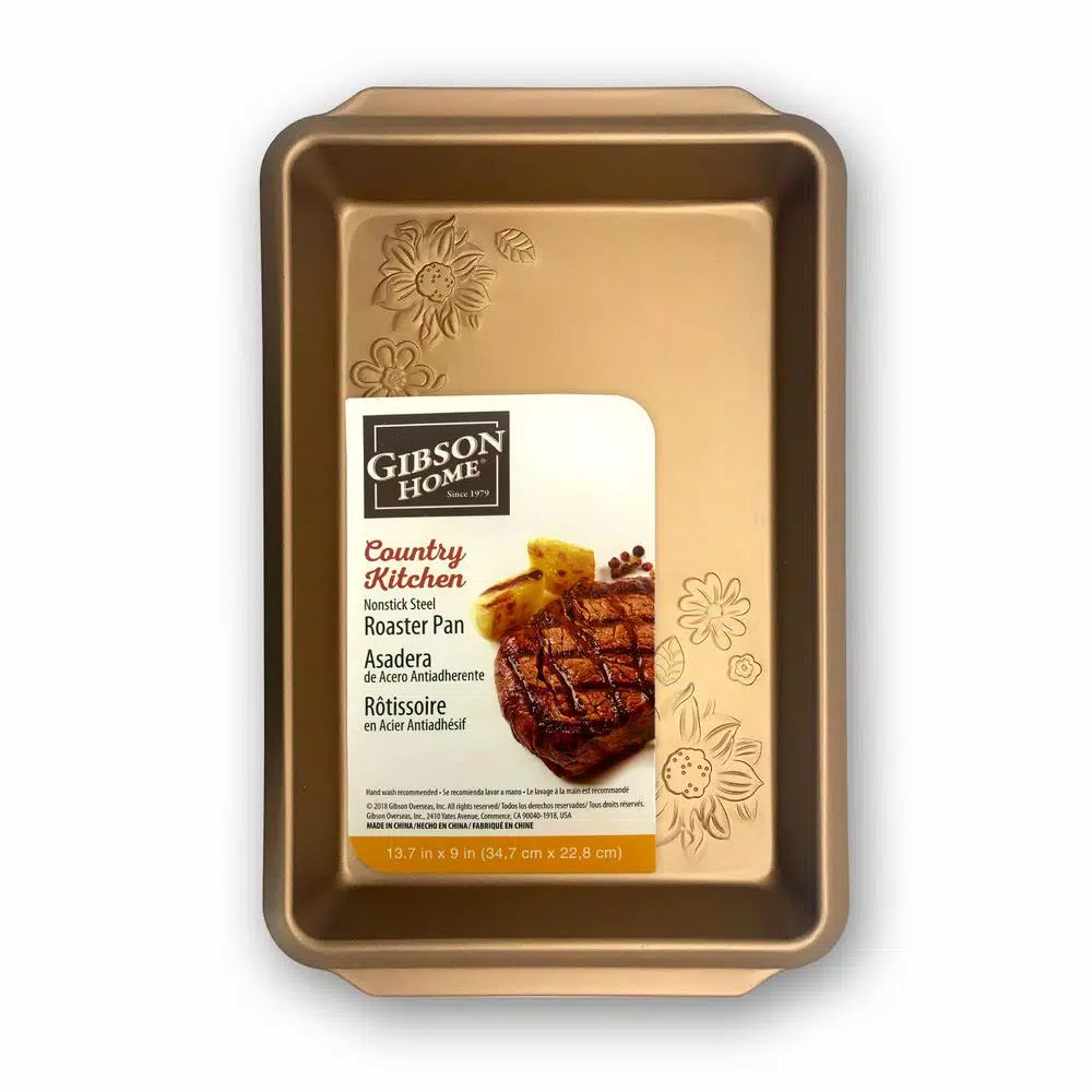 Gibson Home Gibson Country Kitchen Copper Embossed Carbon Steel 13.75 in. Roasting Pan