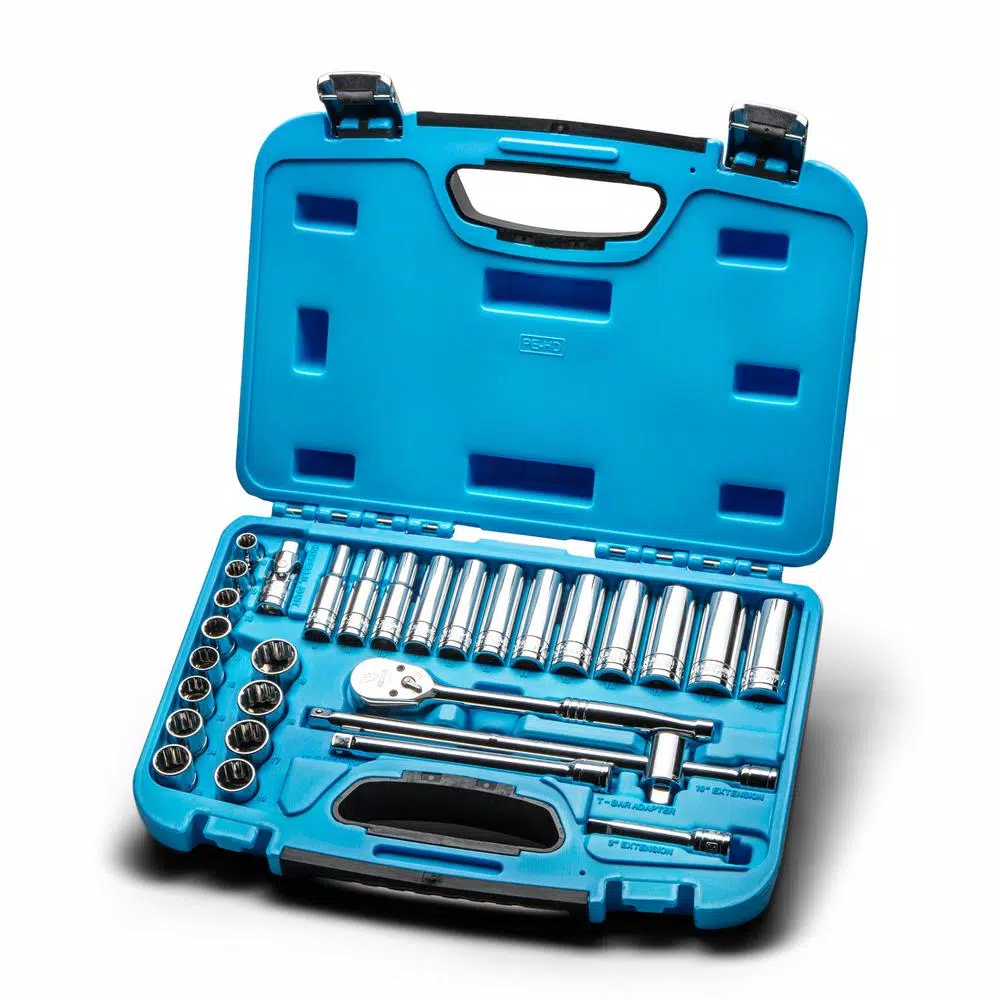 Capri Tools 29-Piece 3/8 in. Drive Metric 12-Point Socket Set with 72-Tooth Ratchet