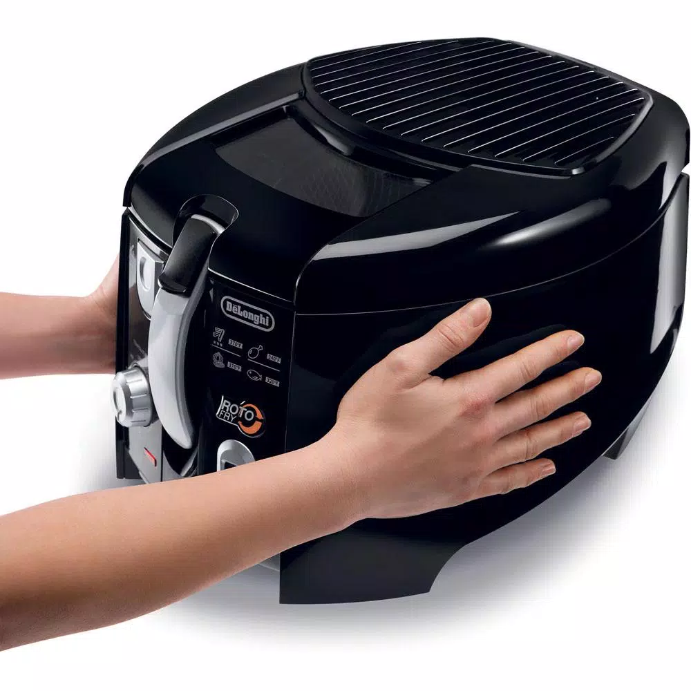 DeLonghi De'Longhi Roto Fry Cool Touch Low Oil Deep Fryer, 1.2L Capacity, Black