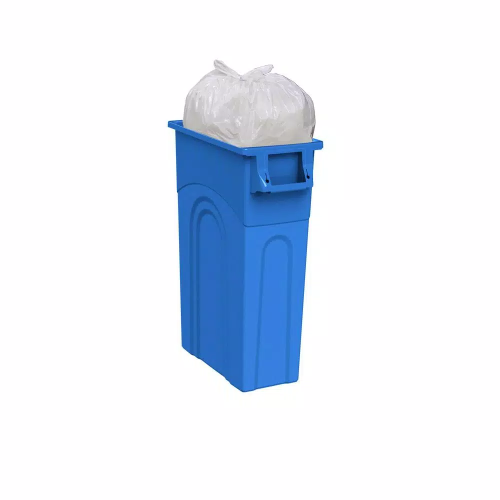 United Solutions 23 Gal. Blue Slim Recycling Highboy Waste Container